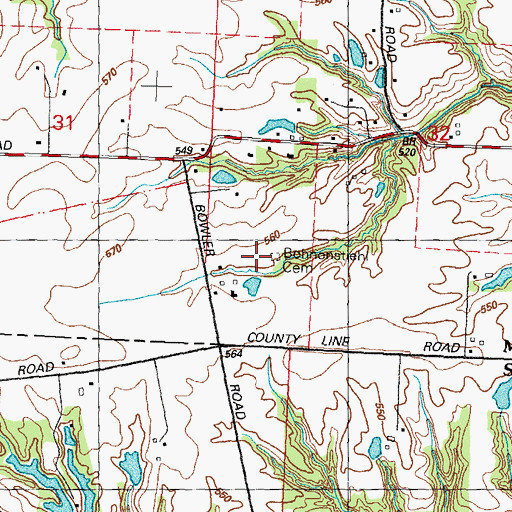 Topographic Map of Bohnenstiehl Family Cemetery, IL