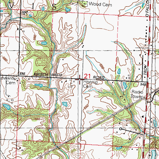 Topographic Map of Hoenig Family Cemetery, IL