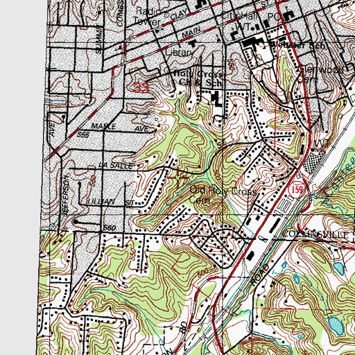 Topographic Map of Old Lutheran Cemetery, IL