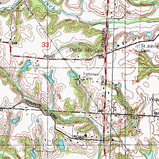 Topographic Map of Fehmel Family Cemetery, IL