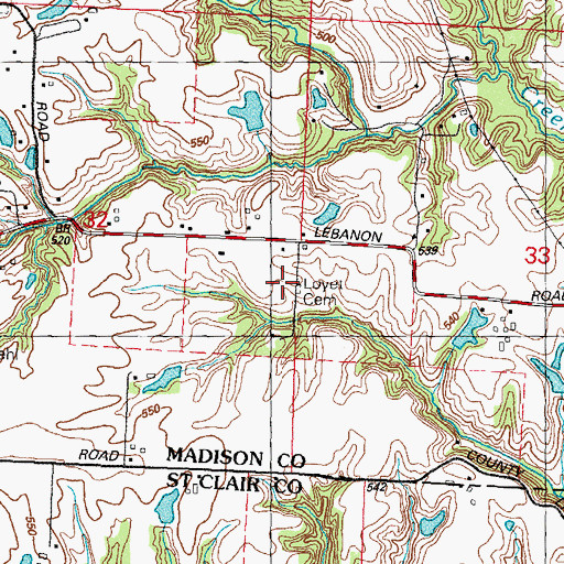 Topographic Map of Loyet Family Cemetery, IL