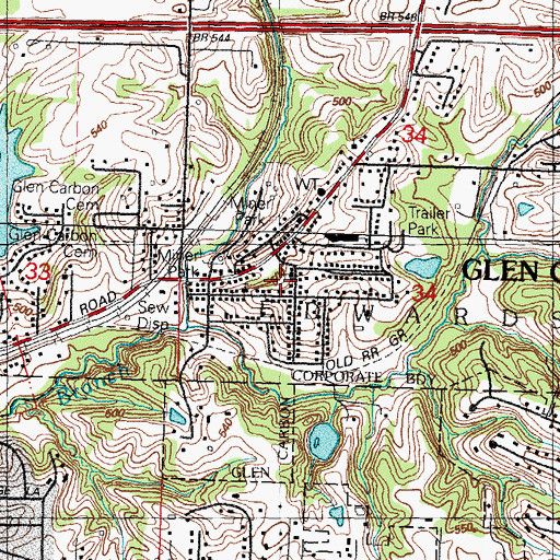 Topographic Map of Saint Thomas Episcopal Church, IL
