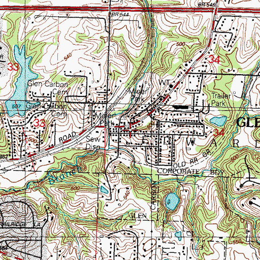 Topographic Map of Victory Tabernacle Church, IL