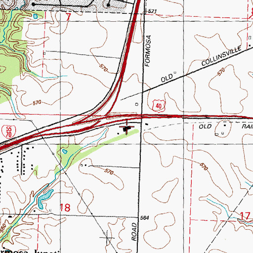 Topographic Map of Troy Church of Christ, IL