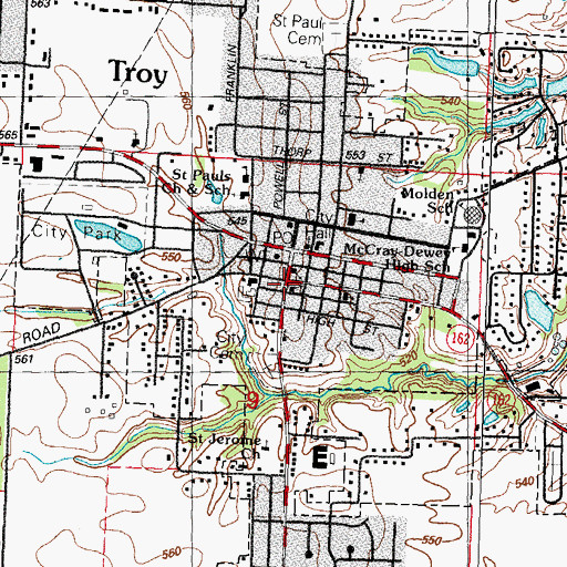 Topographic Map of Troy Baptist Church, IL