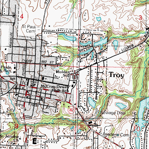 Topographic Map of Triad Middle School-Molden Building, IL