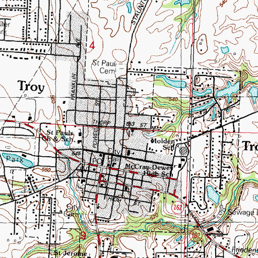 Topographic Map of Troy Bethel Baptist Church, IL