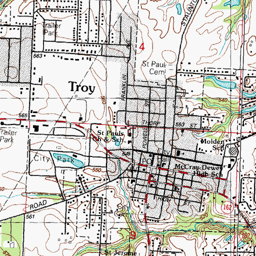 Topographic Map of Saint Pauls Lutheran Christian School, IL