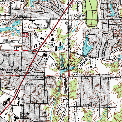 Topographic Map of Woodland City Park, IL