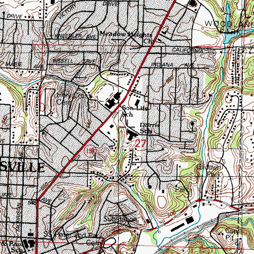 Topographic Map of Dorris Elementary School, IL