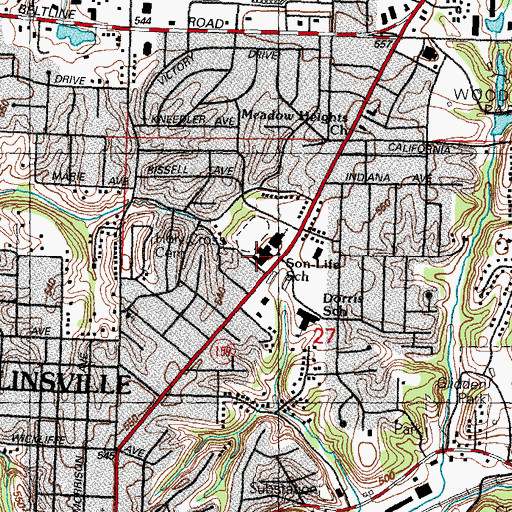Topographic Map of Son-Life Christian School, IL