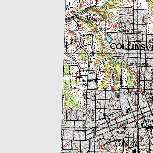 Topographic Map of Summit Elementary School, IL