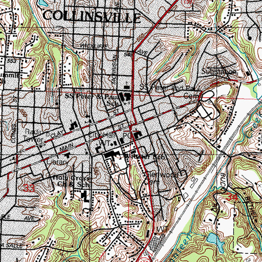 Topographic Map of First United Presbyterian Church, IL