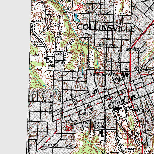 Topographic Map of Mount Zion Missionary Baptist Church, IL