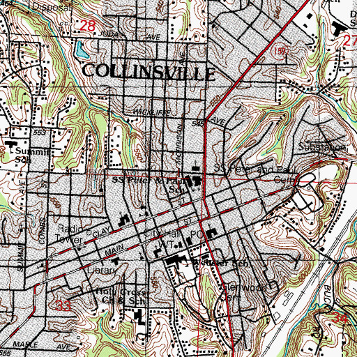 Topographic Map of Saint Peter and Paul Catholic School, IL
