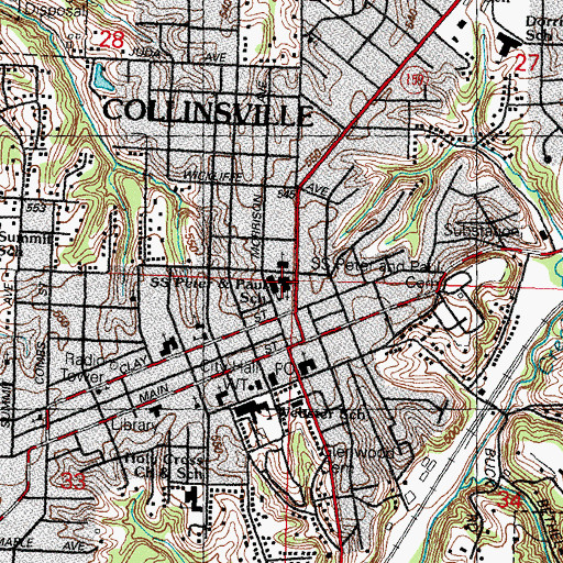 Topographic Map of Saint Peter and Paul Catholic Church, IL