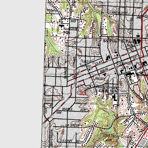 Topographic Map of Christ Unity Church, IL
