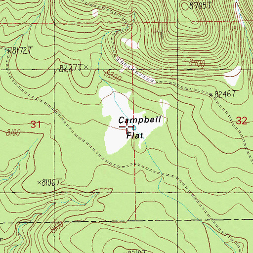 Topographic Map of Campbell Flat Tank, AZ