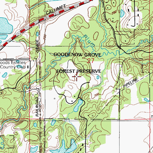 Topographic Map of Goodenow Grove Forest Preserve, IL
