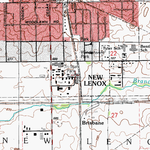 Topographic Map of Tri-Star Park, IL