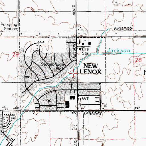 Topographic Map of Stonebridge Park, IL