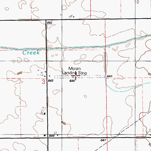 Topographic Map of Moran Landing Strip (historical), IL