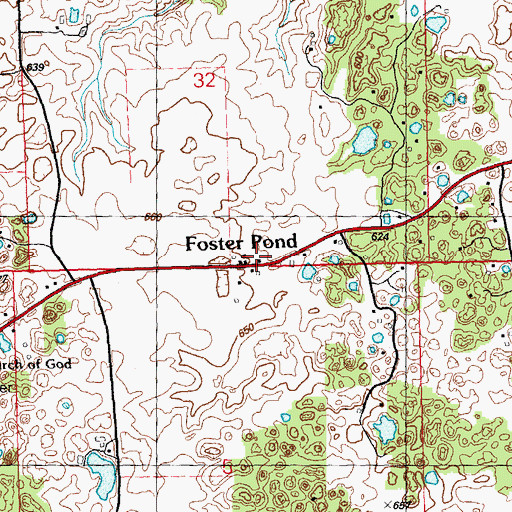 Topographic Map of Foster Pond (historical), IL