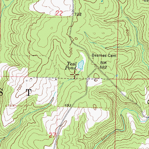 Topographic Map of Teal Pond Campground, IL