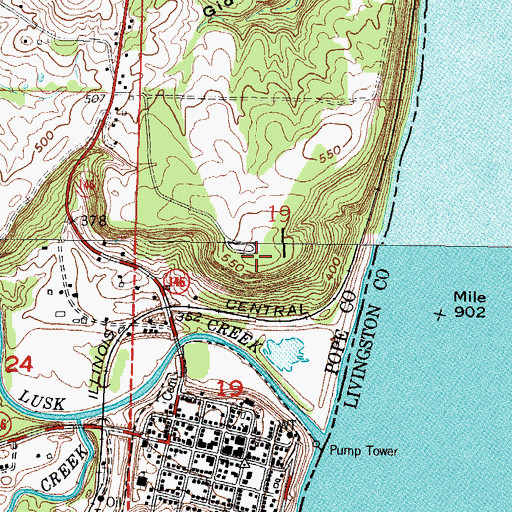 Topographic Map of Rauchfuss Hill, IL