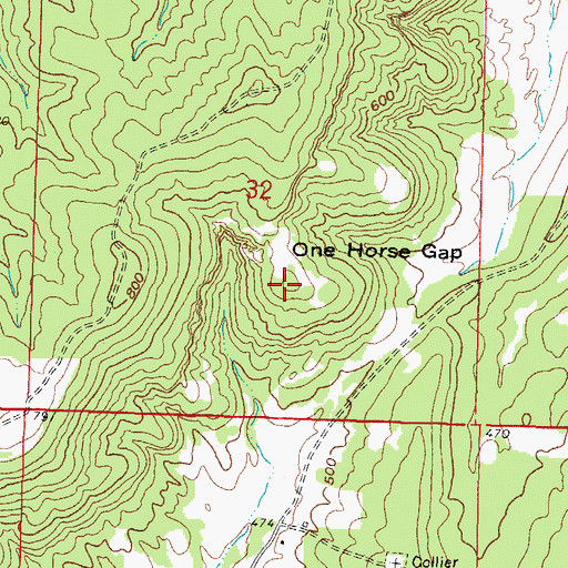 Topographic Map of One Horse Gap Point of Interest, IL