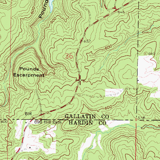 Topographic Map of Rim Rock Forest Trail Point of Interest, IL