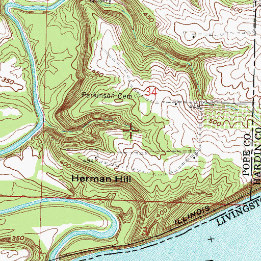 Topographic Map of Golconda Civilian Conservation Center, IL