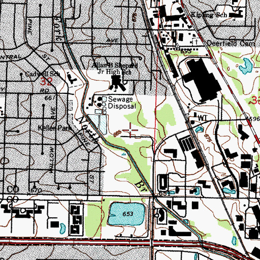 Topographic Map of WEEF Radio Towers, IL