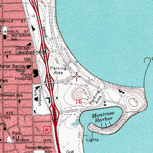 Topographic Map of Wilson Avenue Crib Light, IL