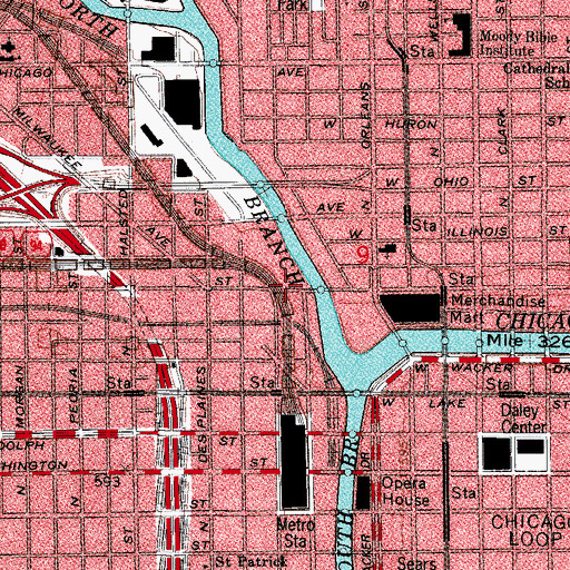 Topographic Map of Chicago Harbor Light, IL