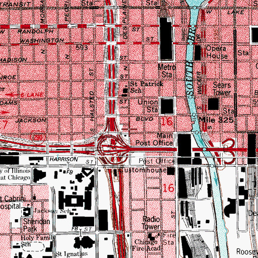 Topographic Map of Breakwater South Light, IL