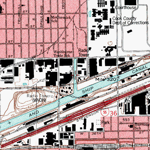 Topographic Map of Collater Channel, IL