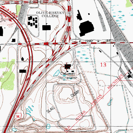 Topographic Map of Calumet Incinerator, IL