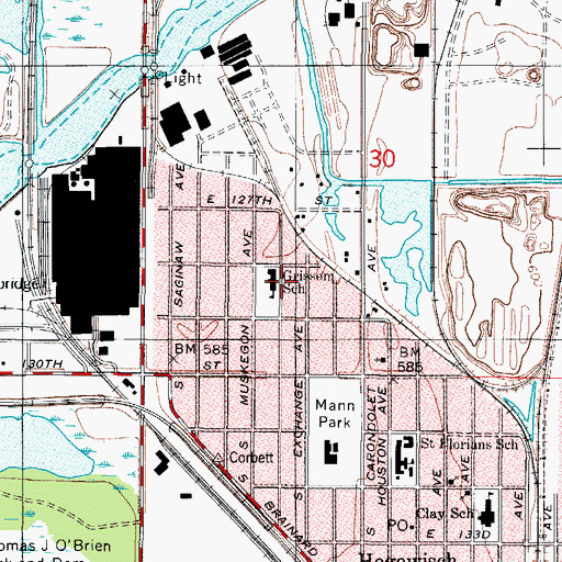 Topographic Map of Grissom School, IL