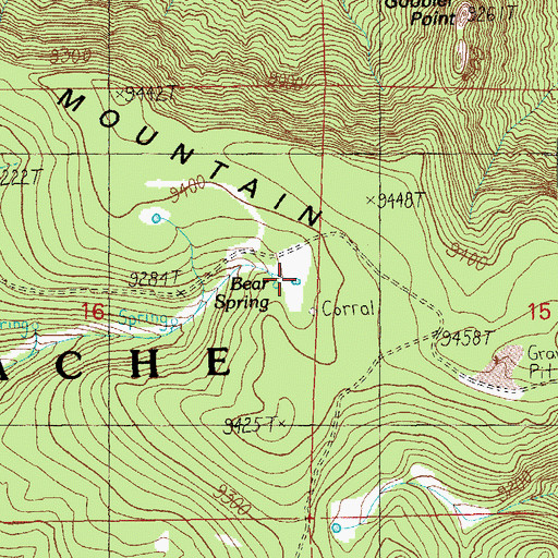 Topographic Map of Bear Spring Tank, AZ