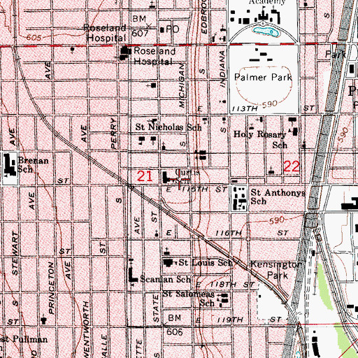 Topographic Map of Curtis School, IL