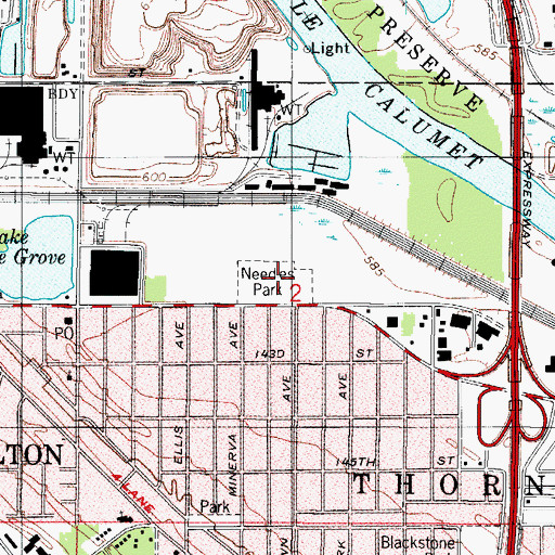 Topographic Map of Needles Park, IL