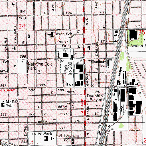 Topographic Map of Park Number 289, IL