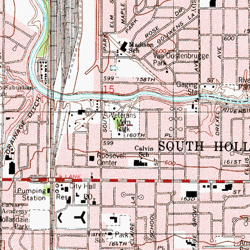 Topographic Map of Veterans Memorial Park, IL