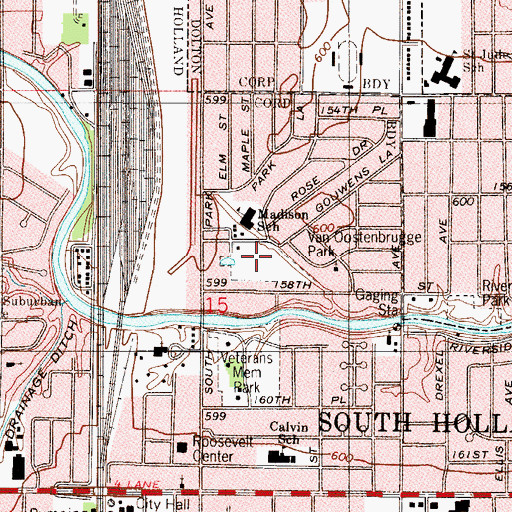 Topographic Map of Van Oostenbrugge Park, IL