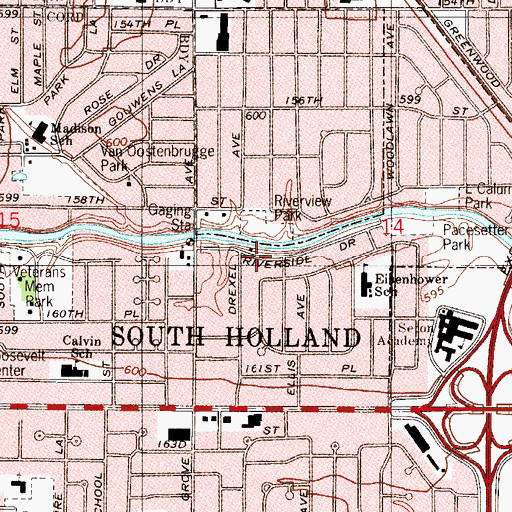 Topographic Map of Riverview Park, IL