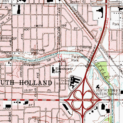 Topographic Map of Pacesetter Park, IL