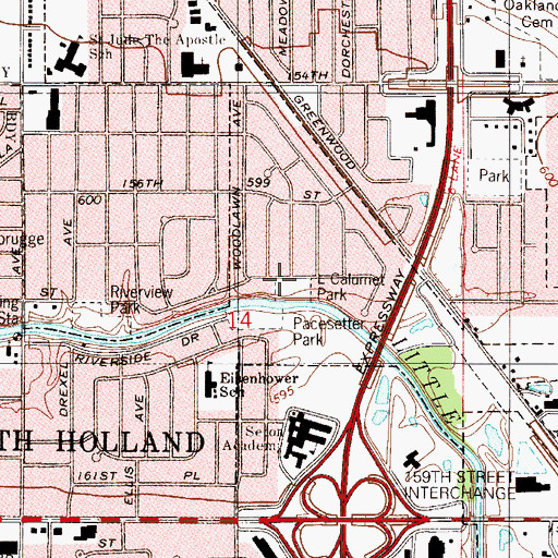Topographic Map of Little Calumet Park, IL