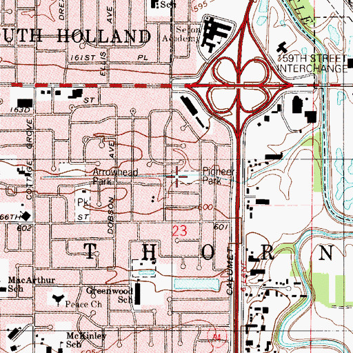 Topographic Map of Pioneer Park, IL