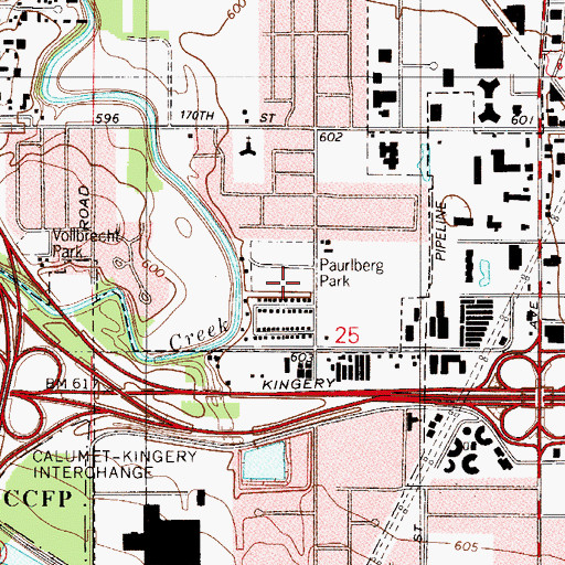 Topographic Map of Paurlberg Park, IL